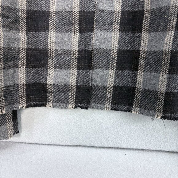 POL Plaid Hobo Duster W/ Raw Hems Heavy Flannel Feel SZ Large Boho Casual - Picture 9 of 14